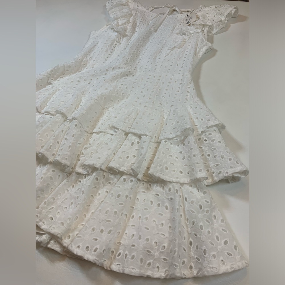NWT Idem Ditto white Eyelit dress size large open back wedding summer (bin T) - Picture 4 of 14